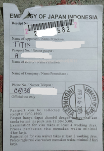 bukti pengajuan visa jepang